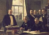 The Signing of the Protocol of Peace Between the United States and Spain on August 12, 1898 by Theobald Chartran